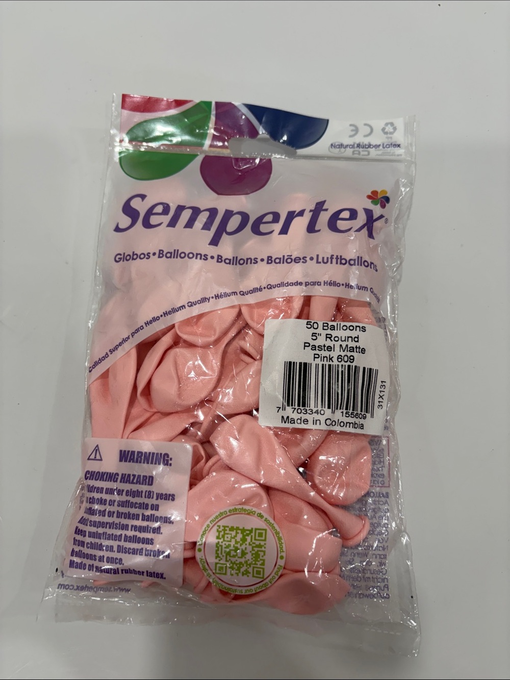 Sempertex Pastel Matte Pink 5” Party Balloons - Pack of 50